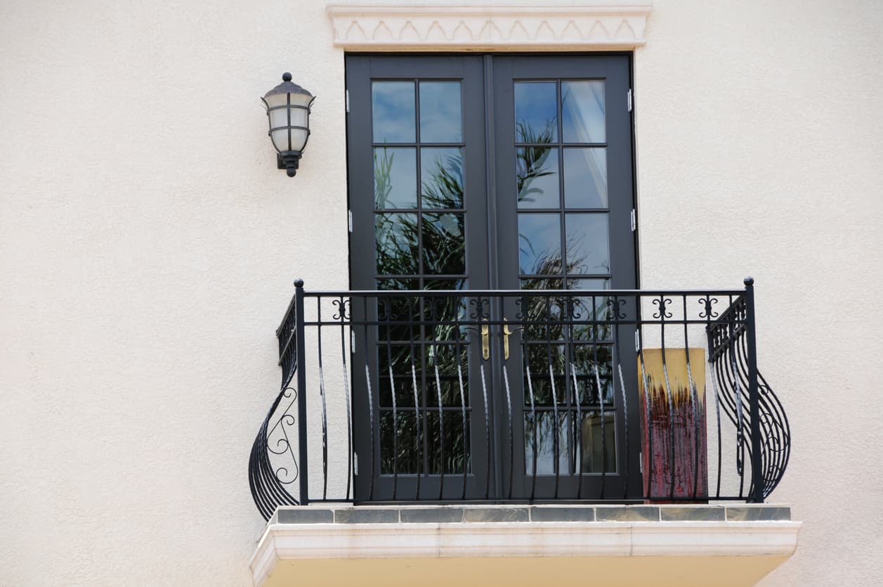 Impact French doors on a Florida balcony